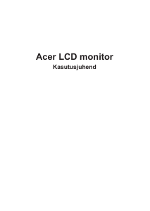 Kasutusjuhend Acer XB273KS LCD-kuvar