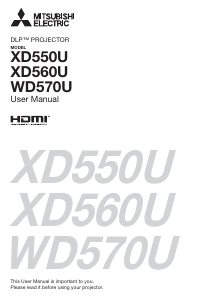 Bruksanvisning Mitsubishi XD550U Projektor