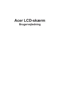 Brugsanvisning Acer XF270HP LCD-skærm
