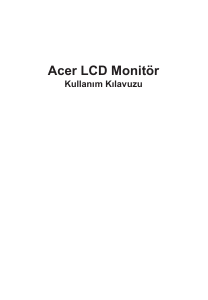 Kullanım kılavuzu Acer XF272U LCD ekran