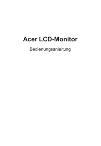 Bedienungsanleitung Acer XR342CKP LCD monitor