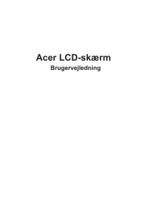 Brugsanvisning Acer XR343CKP LCD-skærm