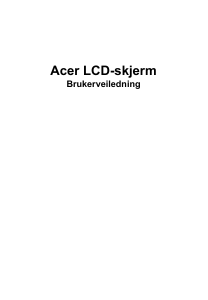 Bruksanvisning Acer XV252QF LCD-skjerm