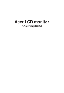 Kasutusjuhend Acer XV270U LCD-kuvar