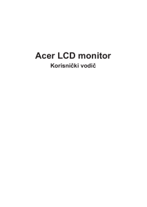 Priručnik Acer XV273KP LCD zaslon