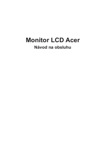 Návod Acer XV273KP LCD monitor