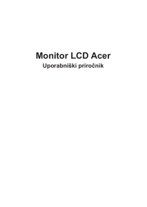 Priročnik Acer XV273KP LCD-zaslon