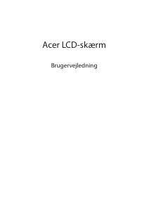 Brugsanvisning Acer XV340CKP LCD-skærm