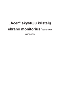 Vadovas Acer XZ242QP Skystakristalis monitorius