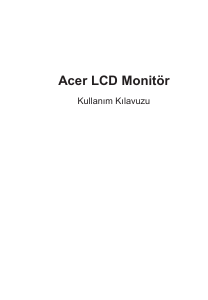 Kullanım kılavuzu Acer XZ242QP LCD ekran