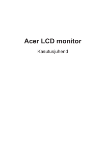 Kasutusjuhend Acer XZ242QS LCD-kuvar