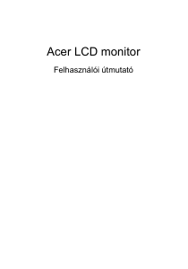 Használati útmutató Acer XZ271UA LCD-monitor