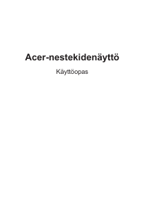 Käyttöohje Acer XZ272UP Nestekidenäyttö