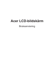 Bruksanvisning Acer XZ272UP LCD skärm