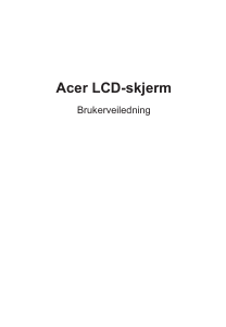 Bruksanvisning Acer XZ273UX LCD-skjerm