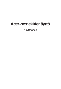 Käyttöohje Acer XZ321QU Nestekidenäyttö