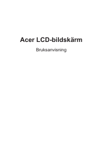 Bruksanvisning Acer XZ321QU LCD skärm