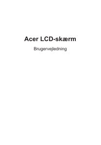 Brugsanvisning Acer XZ322QUP LCD-skærm