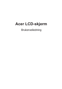Bruksanvisning Acer XZ342CKP LCD-skjerm