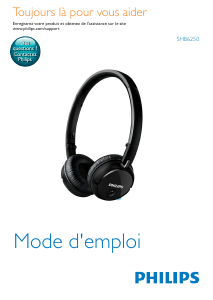 Mode d’emploi Philips SHB6250 Casque