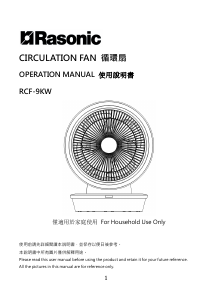 说明书 樂信牌 RCF-9KW 风扇