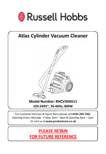 Manual Russell Hobbs RHCV30AS11 Vacuum Cleaner