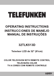Manual Telefunken 32TLK512E LED Television