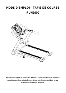Mode d’emploi Techness Run 1000 Tapis de course