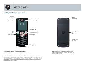 Manual Motorola MotoFone F3 Mobile Phone