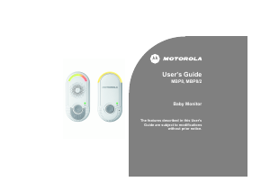 Manual Motorola MBP8 Baby Monitor