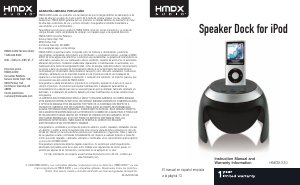 Manual de uso HMDX HMDX-S10 Docking station