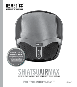 Manual Homedics FMS-305H Shiuatsu Air Max Massage Device