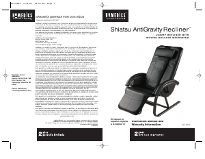 Manual de uso Homedics AG-3002 AntiGravity Recliner Masajeador