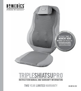 Manual de uso Homedics MCS-615H Triple Shiatsu Pro Masajeador