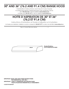 Manual Whirlpool UXT4130ADS Cooker Hood