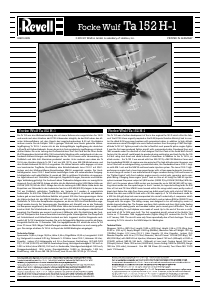 Bedienungsanleitung Revell set 03981 Airplanes Focke Wulf Ta 152 H
