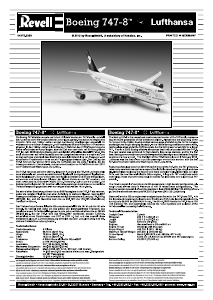 Bedienungsanleitung Revell set 04275 Airplanes Boeing 747-8 Lufthansa