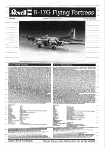 Bedienungsanleitung Revell set 04283 Airplanes B-17G Flying Fortress