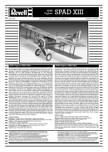 Bedienungsanleitung Revell set 04730 Airplanes SPAD XIII