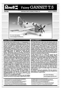 Mode d’emploi Revell set 04845 Airplanes Fairey Gannet T.5