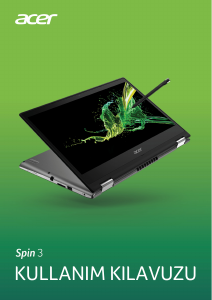 Kullanım kılavuzu Acer Spin SP314-53N Dizüstü bilgisayar