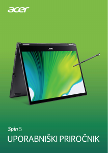 Priročnik Acer Spin SP513-54N Prenosni računalnik