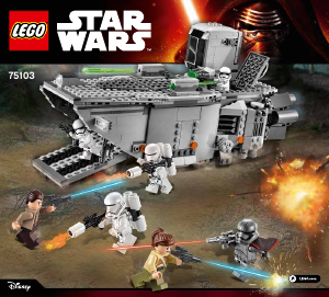Manual Lego set 75103 Star Wars First order transporter