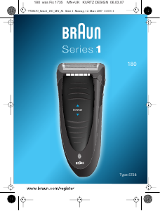 Kullanım kılavuzu Braun 180 Series 1 Tıraş makinesi