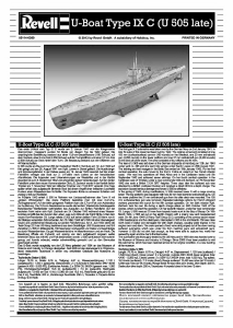 Manual Revell set 05114 Ships U-Boot Type IX C