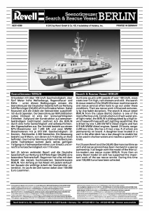 Mode d’emploi Revell set 05211 Ships Seenotkreuzer Berlin