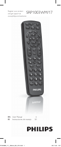 Bedienungsanleitung Philips SRP1003WM Fernbedienung
