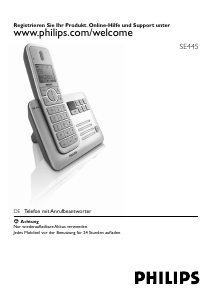 Bedienungsanleitung Philips SE4451S Schnurlose telefon