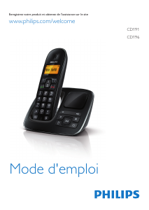 Mode d’emploi Philips CD1911BB Téléphone sans fil