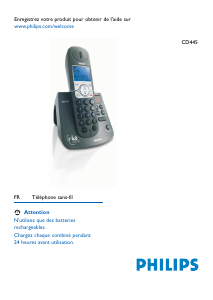 Mode d’emploi Philips CD4454Q Téléphone sans fil
